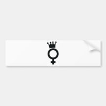 female sign with crown icon bumper stickers