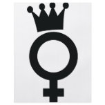 female sign with crown icon flyers