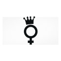 female sign with crown icon photo cards