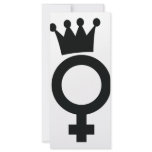 female sign with crown icon rack cards