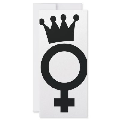 female sign with crown icon rack card design by TomaniacLines
