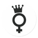 female sign with crown icon stickers