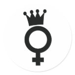female sign with crown icon stickers