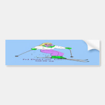 Female Skier Bumper Stickers
