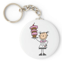 Female Stick Figure Baker Tshirts and Gifts Keychain