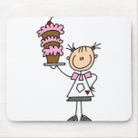 Female Stick Figure Baker Tshirts and Gifts Mouse Pads