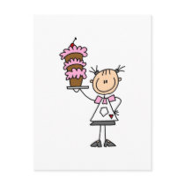 Female Stick Figure Baker Tshirts and Gifts Post Card
