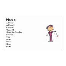 Female Stick Figure Nurse Business Cards
