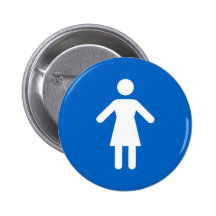 Female symbol, classic blue and white button