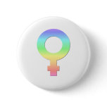 Female Symbol in Rainbow Pastels buttons