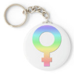 Female Symbol in Rainbow Pastels keychains
