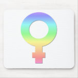 Female Symbol in Rainbow Pastels mousepads
