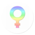 Female Symbol in Rainbow Pastels stickers
