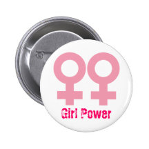 Female symbol pinback buttons