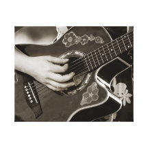 Female with acoustic  Guitar hand and hip view Gallery Wrap Canvas