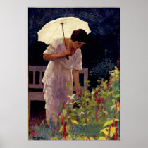 Female with Umbrella Posters