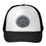 Feminine Silver Pagan Pentacle Mesh Hat