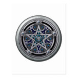 Feminine Silver Pagan Pentacle Post Cards