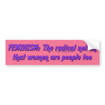 Feminism bumper stickers