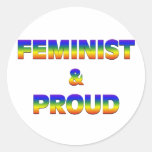 Feminist and Proud Round Sticker