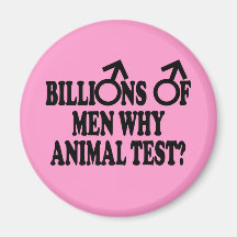 Feminist funny animal test magnets