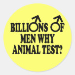 Feminist funny animal test round sticker