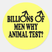 Feminist funny animal test round sticker