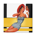 Femme Fatale Bathing Beauty Vintage Magnet