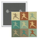 Fencing Pop Art Button