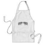 Feng Shui Double Elephant - B&W aprons