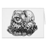 Feng Shui Pig - B&W Greeting Cards