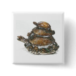 Feng Shui Triple Turtle - Gold buttons