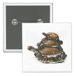 Feng Shui Triple Turtle - Gold Pins