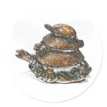 Feng Shui Triple Turtle - Gold stickers