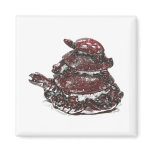Feng Shui Triple Turtle - Red magnets