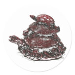 Feng Shui Triple Turtle - Red stickers
