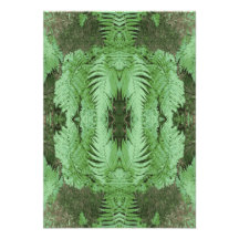 Fern Pattern Graphic. Green. Personalized Invite