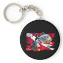 Feroshious Fish on Dive Flag keychains