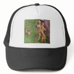 Ferret frolicking with angels hat