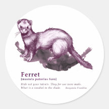 Ferret - wine 丸形シール・ステッカー