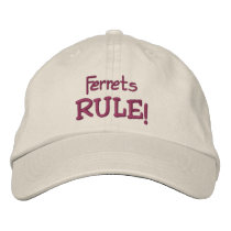Ferrets Rule Cute Embroidered Hat