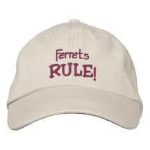 Ferrets Rule Cute Embroidered Hat