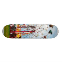 Ferris Wheel Against Blue Sky Skateboard Decks