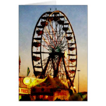 Ferris Wheel at Night Greeting Cards