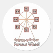Ferrous Wheel Iron Chemistry Item Round Sticker