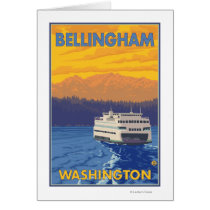 Ferry and Mountains - Bellingham, Washington Cards