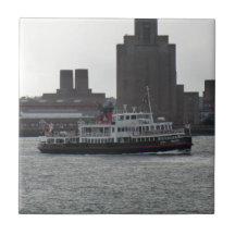 Ferry Over the River Mersey Ceramic Tile