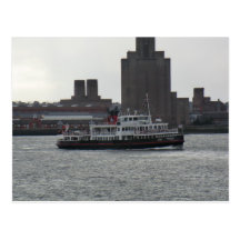 Ferry Over the River Mersey Postcard
