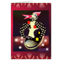 Festive bird fun greeting cards