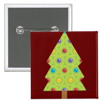 Festive Christmas Tree Creations Pinback Button